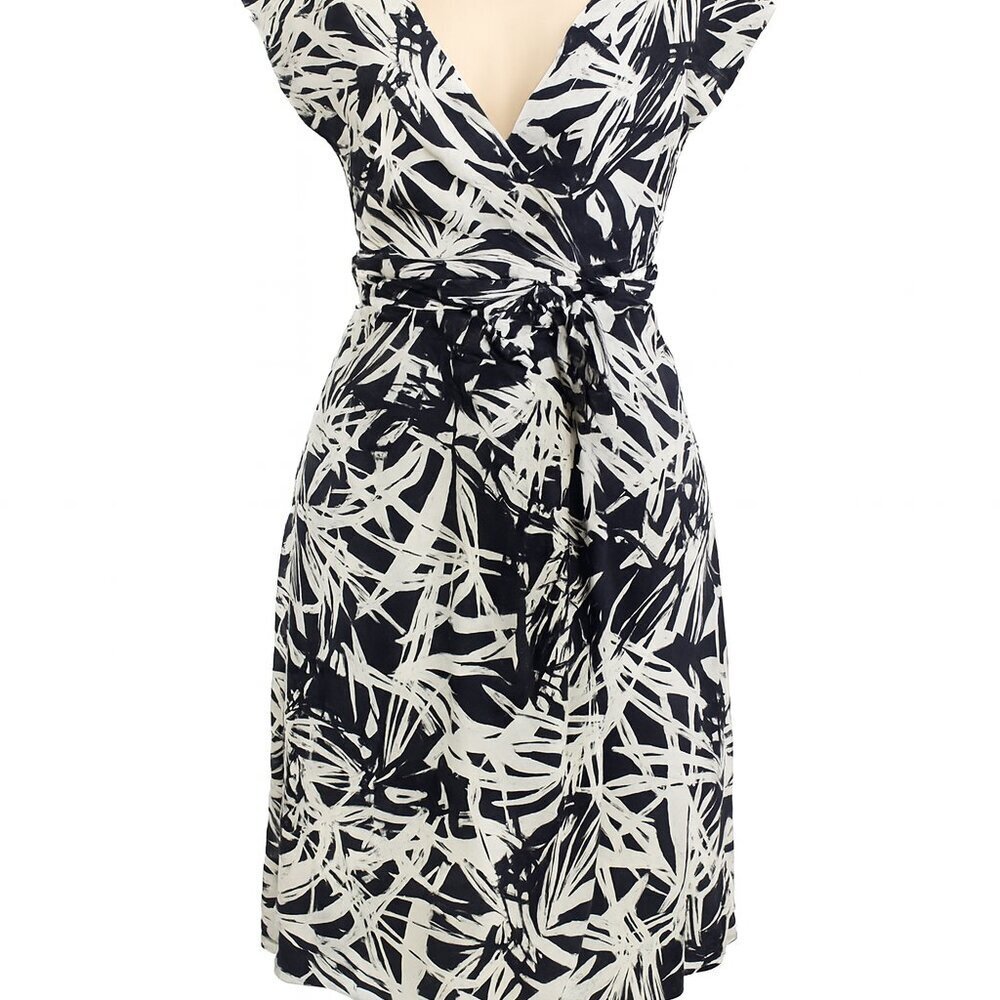 LOFT Monochrome Patterned Mini Dress Size M